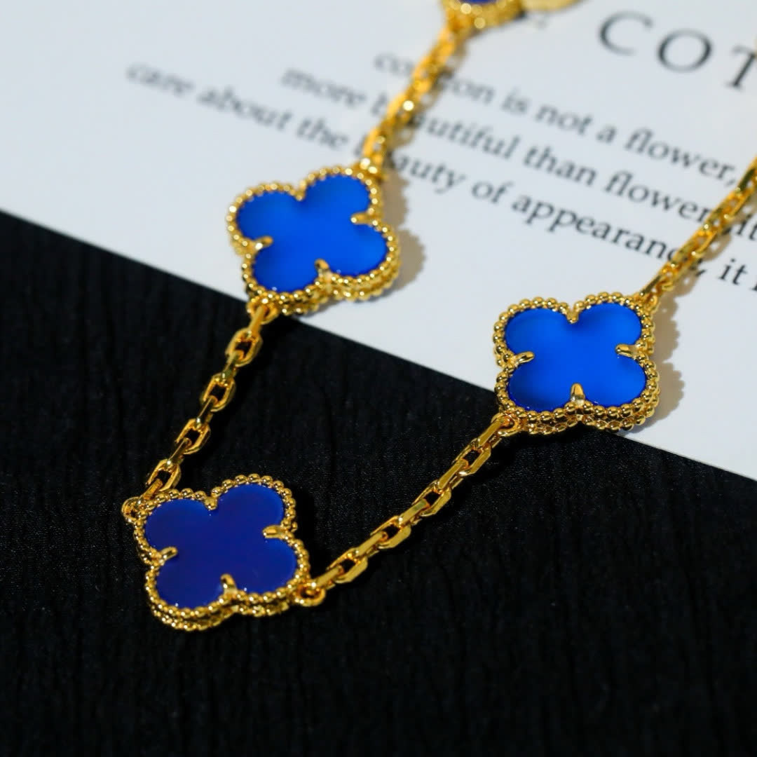 Van Cleef & Arpels Alhambra Blue Enamel Bracelet